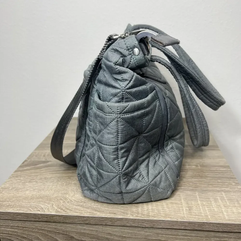TwelveLittle Carry Love Diaper Tote Shoulder Bag in Gray Quilted Lightweight